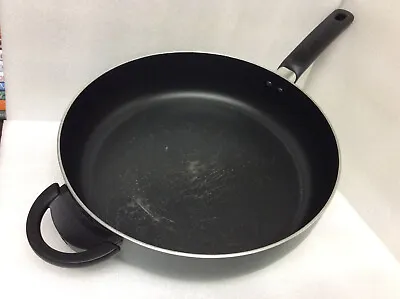 T-Fal  Deep  Fryer 2 Handles 12  Fry Pan Black (NO LID) USED • $19.99