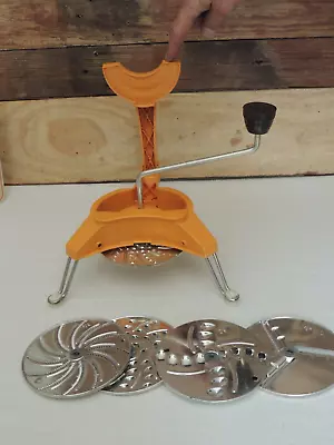 Vintage Mouli-Julienne Made In France Food Slicer/Shredder With 5 Discs And Box • $17.10