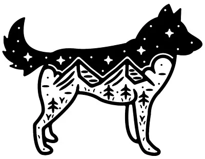 £15.99 • Buy Large Wolf Husky Sky Moon Vinyl Car Bonnet Sticker Decal Wall Art Van Star Rock
