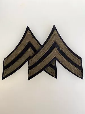 £5.95 • Buy GENUINE WW2 American U.S Army Corporal Stripes. Cloth Rank Sleeve Chevrons PAIR