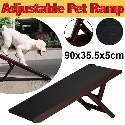 Adjustable Pet Ramp Folding Non-Slip Dog Cat Wooden Portable Ramp For Car Sofa • $61.99
