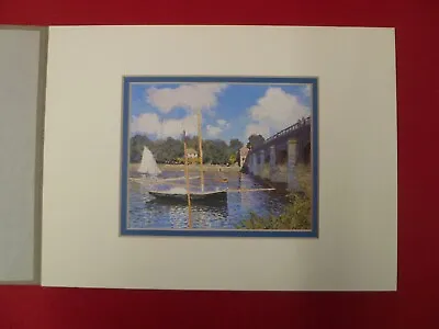 Claude Monet Matted Lithograph Print The Bridge At Argenteuil • $11