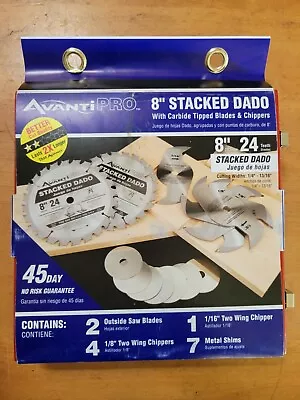 Avanti Pro 8  X 24 Teeth Stacked Dado Saw Blade Set Carbide Tipped NEW SEALED • $59