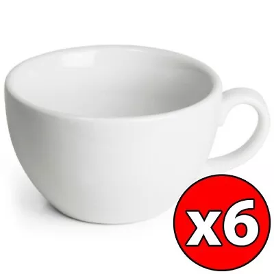 Coffee Cups 25cl Bowl Shape Cappuccino 8.8oz Cafe Royal Genware Fine China Box 6 • £11.99