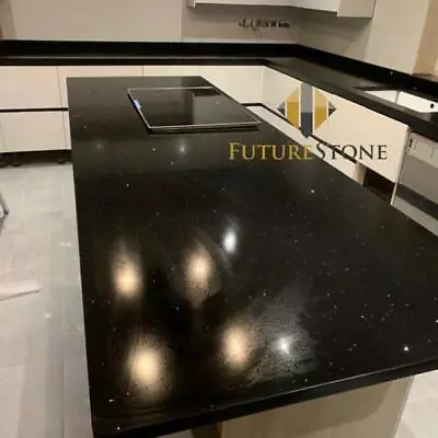 Black Quartz Kitchen Worktop | All Colours Available! | Sample! • £3.99