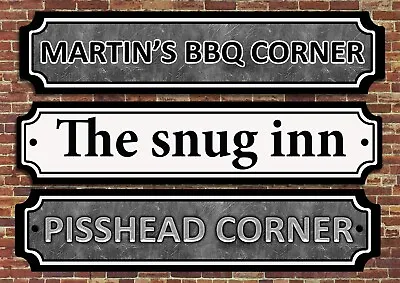 £9.99 • Buy Personalised Street Sign, Metal Tin Plaque Mancave Shed Garage Home Pub Bar Sign