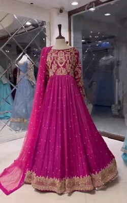 Anarkali Dress Bollywood Pakistani Indian Wedding Suit With Dupatta For Women • $86.90