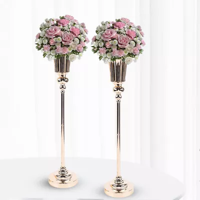 2 Pack DIY Metal Wedding Flower Trumpet Vase Gold Tabletop Centerpieces Decor • $21.86