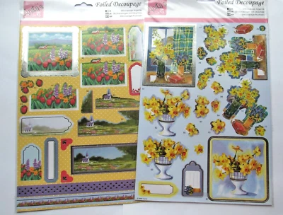 2 A4 Packs Foiled & Die Cut Anita's Floral Decoupage P&P Discounts • £1.97