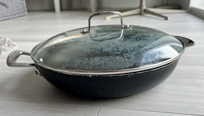 £3.20 • Buy LE CREUSET 30cm TOUGHENED NON-STICK SHALLOW CASSEROLE PAN/WOK WITH GLASS LID