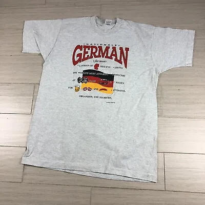 Nationale German T Shirt World Wear Inc Size XLarge Gray VW Bug Vintage • $39.99