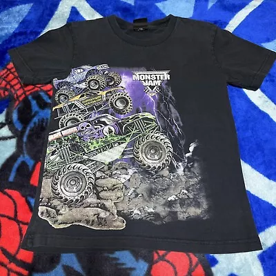 Monster Truck Jam Grave Digger Blue Thunder Destruction Youth T-Shirt Size XL • $14.25