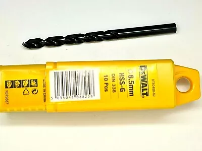 £9.95 • Buy New Stanley & Dewalt HSS Drill Bits 1mm To 6.5mm HSS-G Pack Of 10 DIN 338 UK