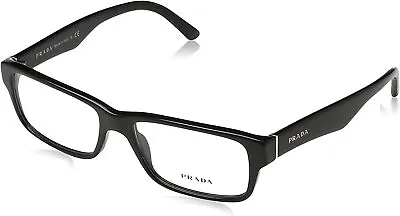 PRADA PR 16MV 1AB1O1 Gloss Black Rectangle 53 Mm Men's Eyeglasses • $99.99