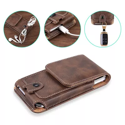 For OnePlus 7 7 Pro 8 8 Pro Genuine Leather Card Slot Belt Clip Case Holster • $20