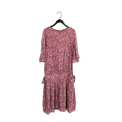 Mothercare Tomorrow Maternity Pink Brown Paisley Tunic Midi Dress - Size M • £11