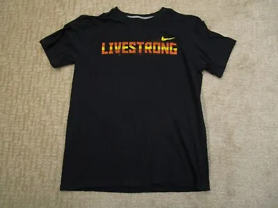 Nike Shirt Men Large Black Short Sleeve Live Strong #15 Bike Cycling Cotton Logo • $10.46
