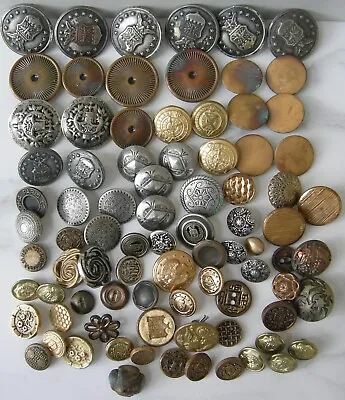 Lot Of 86 VTG Old Military Hessian Brass Asian Gold Silver Metal Shank Buttons • $10.99