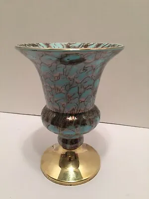 Hand Painted Delftware Made In Holland Delft & Brass Urn / Vase 8” Tall • $40