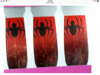 Gothic NAIL ART DECALS STICKERS Cosplay Witch Punk Costume Accessory RED SPIDER • $2.47