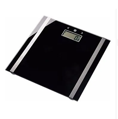 Salter Ultra Slim Black Glass Body Mass Digital Analyser Bathroom Scales • £14.55