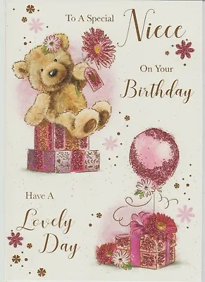 Niece Birthday Card ~ To A Special Niece ~ Happy Birthday ~ Colour Paper Insert • £1.89