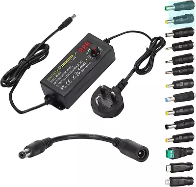 3V~24V 3A 72W Adjustable Power Supply AdapterDC 3V 5V 6V 9V 12V 15V 18V 19V 20V • £24.73