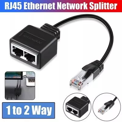 Gigabit Ethernet Splitter RJ45 1 Male To 2 Female LAN Ethernet Cable Splitters • $13.39