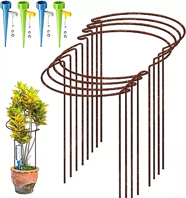 £18.49 • Buy 8 Pack Rusty Bow Plant Support Stakes Half Round Natural Rust Flower Support