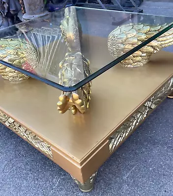 Unique Gilded 24k Glass Top Coffee Table • $500