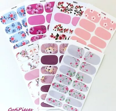 Nail Art Flower Rose Orchid Daisy Fingers Full Cover Nail Polish Wrap Stickers • £2.65