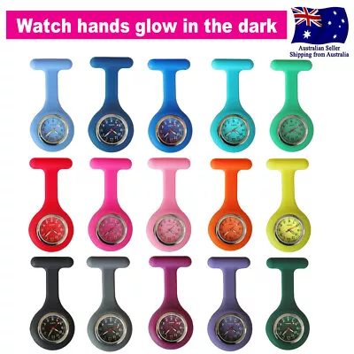 Nurse Watch FOB Silicone Case Pocket Brooch Pin Watch For Pouch Bag Colour Face • $7.58