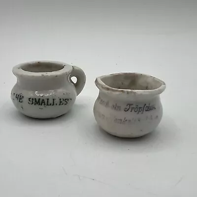 2 Vintage White Porcelain Doll House Chamber Pots Miniature Germany 1  Smallest • $9.99