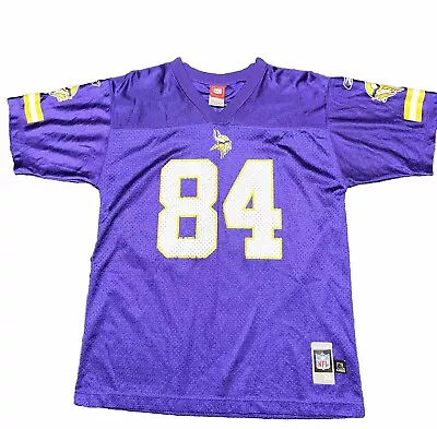 Vintage Minnesota Vikings Randy Moss Reebok #84 Purple Jersey Youth XL (18/20) • $40