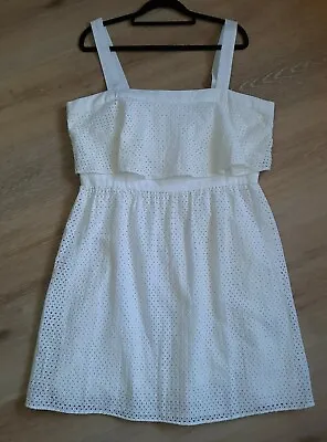 $15 • Buy Forever New Dress Size XL White Broderie Anglaise