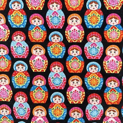 Matryoshka Russian Nesting Dolls Fabric 1 Yard Multicolor Cotton Quilting 22W • $11.20