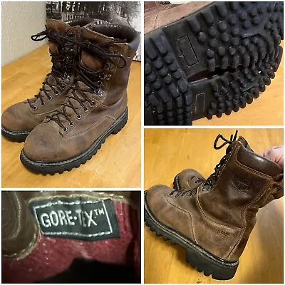 Cabela’s Outfitter Series Goretex Insulated BROWN LEATHER LACE UP BOOTS Men 8 M • $60