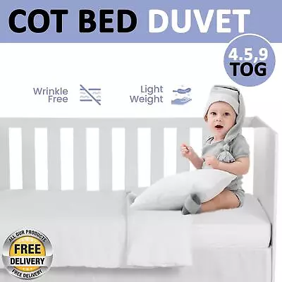 Toddler Junior Cot Duvet Baby Quilt And Pillow Set Anti Allergy 4.5 7.5 And 9TOG • £6.49