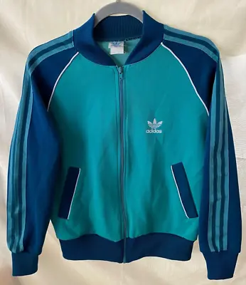 80s Vintage/ Adidas/ Superstar Track Jacket For Men/ Turquoise And Blue/ Retro • $125
