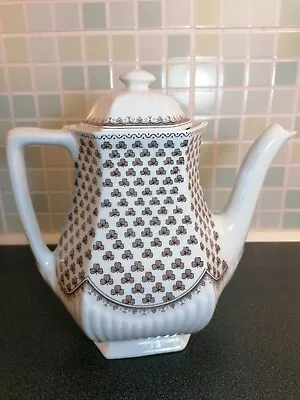 Lovely Vintage ADAMS  Ironstone Sharon Pattern Brown White Coffee Pot / Teapot.  • £14.99