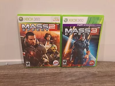 Mass Effect 2 & 3 Game Bundle - Xbox 360  - Complete W/Manual - Tested & Working • $9.99
