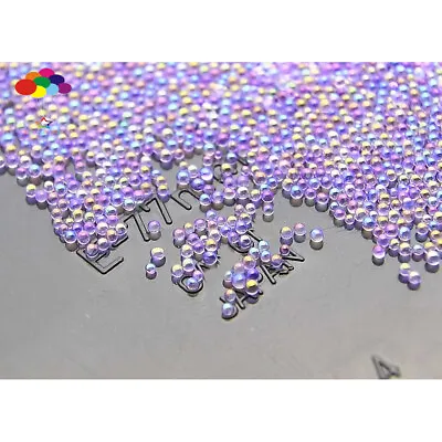 100000pcs 12g Glass Light Purple AB Micro Beads Small No Hole 0.6-0.8mm Nail Art • $0.99