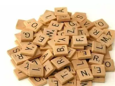 100  Wood Lettter Scrabble Tiles From  Old Scrabble Game • $5.79