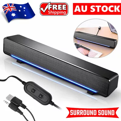 USB Wired Computer Speakers Stereo Bass Subwoofer Speaker For PC Laptop Desktop • $26.55