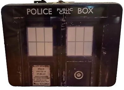 Doctor Who Police Box Tardis Tin Tote Lunch Box 2009 Collectible BBC Licensed Dr • £7.70