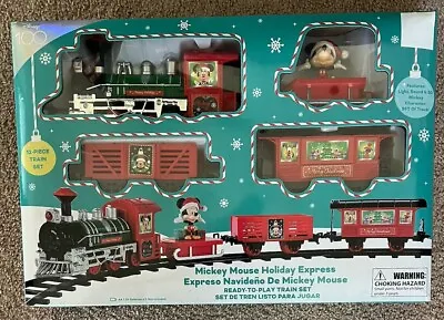 Mickey Mouse Holiday Express 12 Piece Christmas Train Set Light Sound Disney New • $34