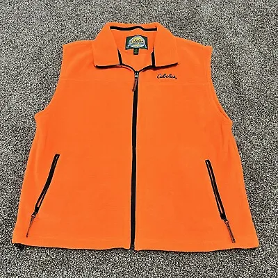 Cabelas Seclusion Blaze Orange Fleece Hunting Vest High Vis Men’s Size Large • $35.95