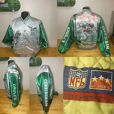 Rare Vintage Philadelphia Eagles Randall Cunningham Starline Jacket Sz XL • $800
