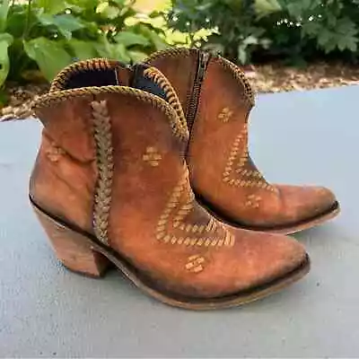 Liberty Black Aztec Southwestern Leather Western Cowgirl Booties SIZE 10 • $200