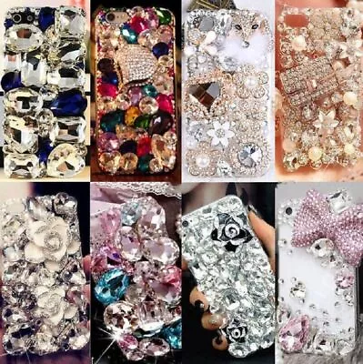 Handmade Luxury Bling Diamonds Rhinestones Crystals Phone Case For Samsung Moto • $10.65